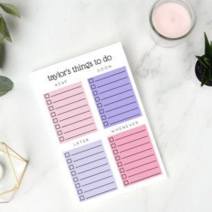 Bloco De Notas Pink Purple Organized Things to Do