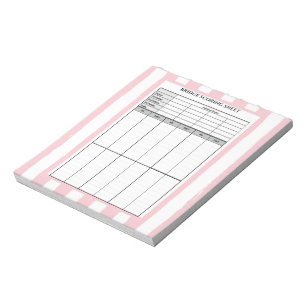 Bloco De Notas Pink Striped Bridge Score Pad