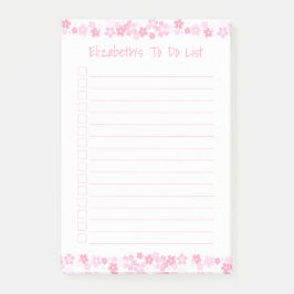 Bloco De Notas Pink To Do Lista 4x6 Posto Personalizado Notas