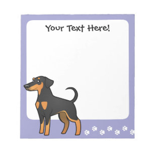Bloco De Notas Pinscher do Doberman dos desenhos animados