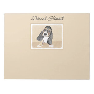 Bloco De Notas Pintado de Cachorro Basset - Arte Cachorro Origina