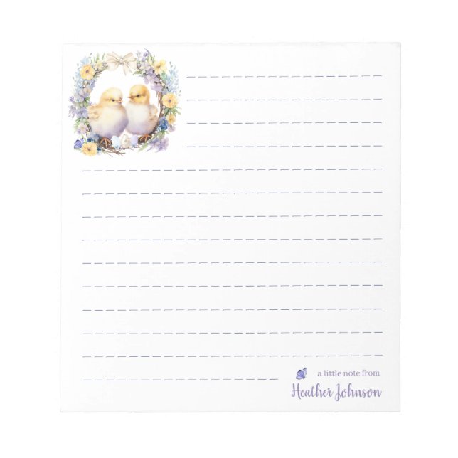 Bloco De Notas Pinto de Páscoa em Aquarela Personalizado (Frente)