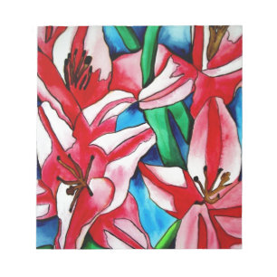Bloco De Notas Pintor de lírio-lírio-rosa