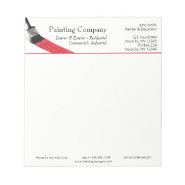 Bloco De Notas Pintor Service Company Brush Red