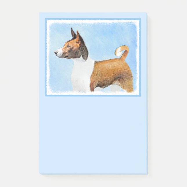 Bloco De Notas Pintura Basenji - Arte Original Custa (Frente)