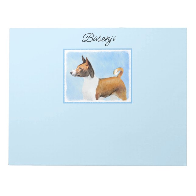 Bloco De Notas Pintura Basenji - Arte Original Custa (Frente)