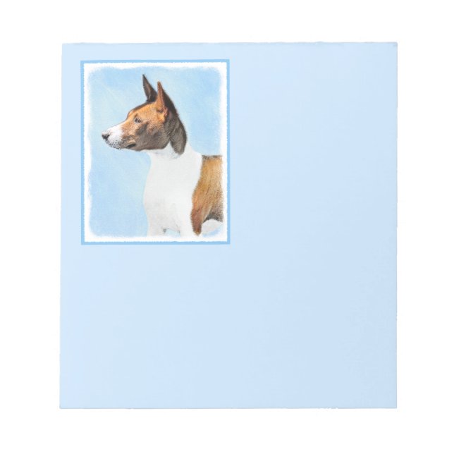 Bloco De Notas Pintura Basenji - Arte Original Custa (Frente)