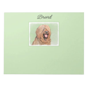 Bloco De Notas Pintura Briard - Arte Cachorro Original
