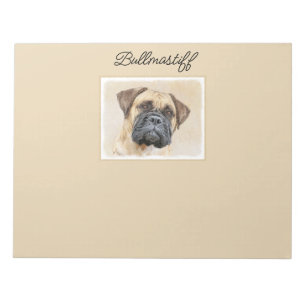 Bloco De Notas Pintura Bullmastiff - Arte Cachorra Original