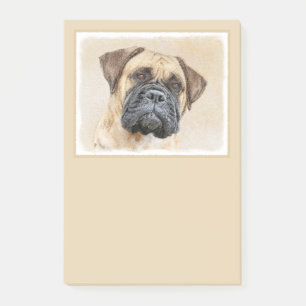 Bloco De Notas Pintura Bullmastiff - Arte Cachorro Original Bonit