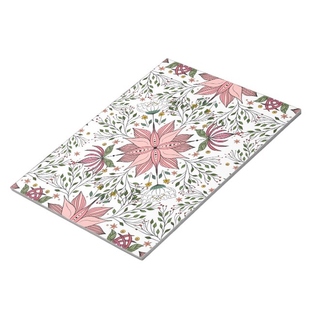 Bloco De Notas Pintura Cinzenta Cor-de-rosa Azulejo Arte (Inclinado)