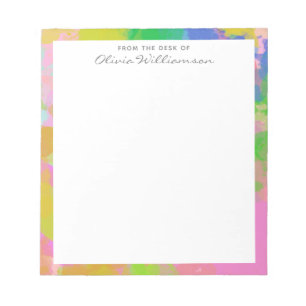 Bloco De Notas Pintura Colorida Abstrata Arco-Íris Personalizada