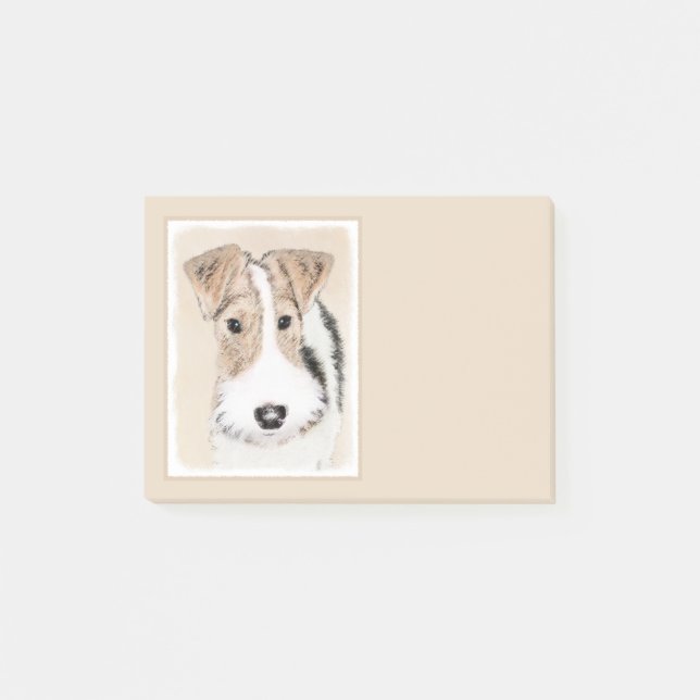 Bloco De Notas Pintura com terrier de Fox com fio - Arte canina o (Frente)