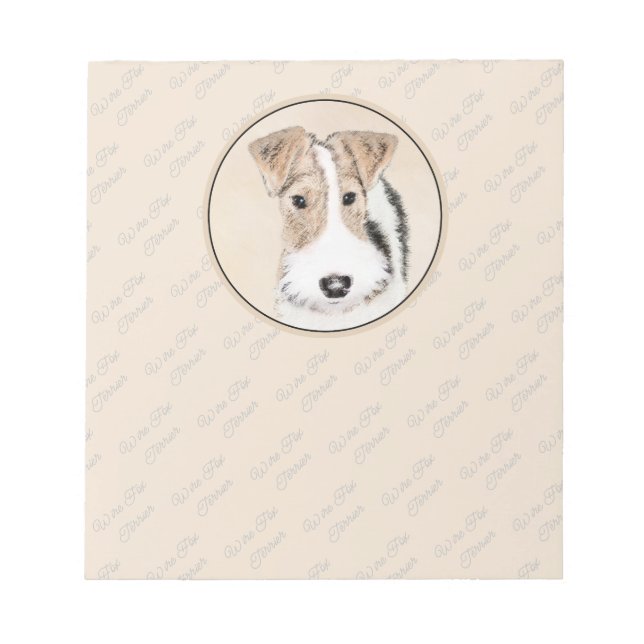 Bloco De Notas Pintura com terrier de Fox com fio - Arte canina o (Frente)