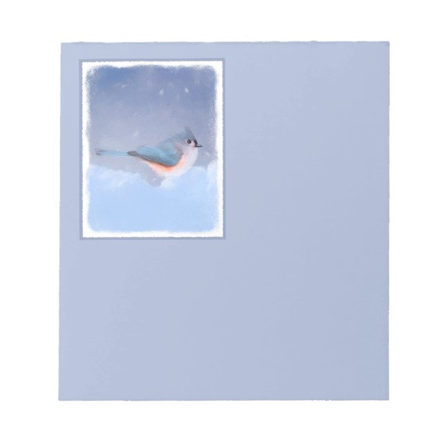 Bloco De Notas Pintura com Titmouse Tufado - Arte Cachorra Origin (Frente)