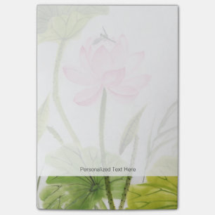 Bloco De Notas Pintura da aguarela da flor de Lotus 2