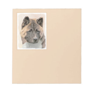 Bloco De Notas Pintura de Akita - Arte Cão Original
