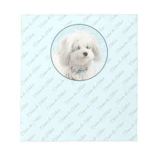 Bloco De Notas Pintura de Algodão de Tulear - Arte de Cachorro Or