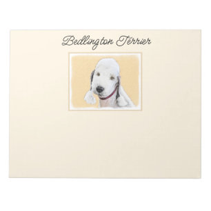 Bloco De Notas Pintura de Bedlington Terrier - Arte de Cachorro O