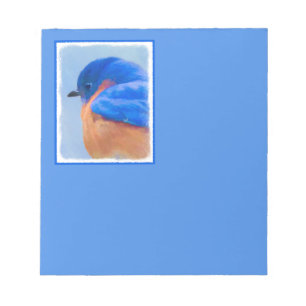Bloco De Notas Pintura de Bluebird - Arte de Pássaro Original