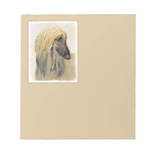 Bloco De Notas Pintura de Cachorro Afegão - Arte de Cachorro Orig