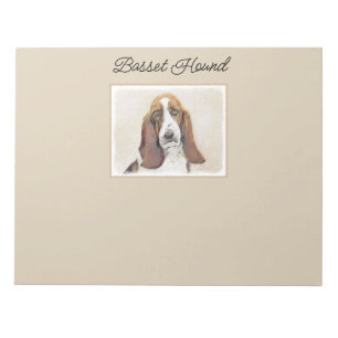 Bloco De Notas Pintura de Cachorro Basset - Arte de Cachorro Orig