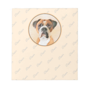 Bloco De Notas Pintura de Cachorro Boxer Original sem Cortes Arte