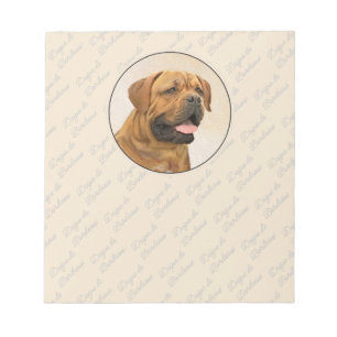 Bloco De Notas Pintura de Cachorro de Bordéus - Arte Cachorra Ori