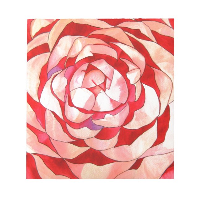 Bloco De Notas Pintura de Camellia abstrato (Frente)
