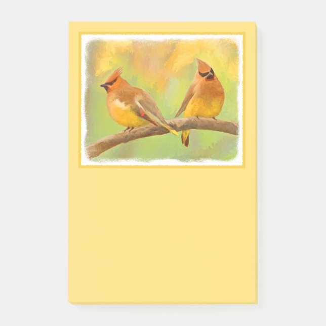 Bloco De Notas Pintura De Cedar Waxwing - Arte De Cachorro Origin (Frente)