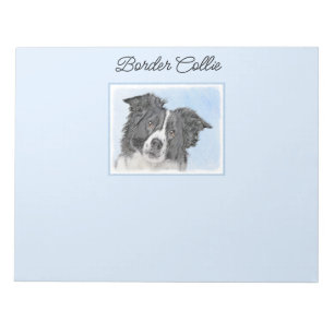 Bloco De Notas Pintura de Collie de Borda - Arte de Cachorro Orig
