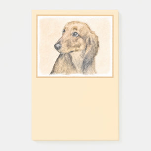 Bloco De Notas Pintura de Dachshund (Longhaired) - Arte de Cão Or