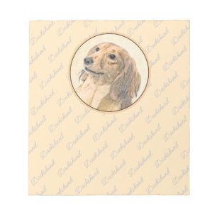 Bloco De Notas Pintura de Dachshund (Longhaired) - Arte de Cão Or
