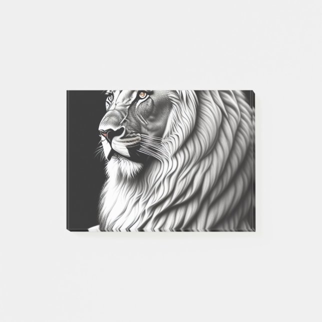 Bloco De Notas Pintura de desenho de leão (Frente)