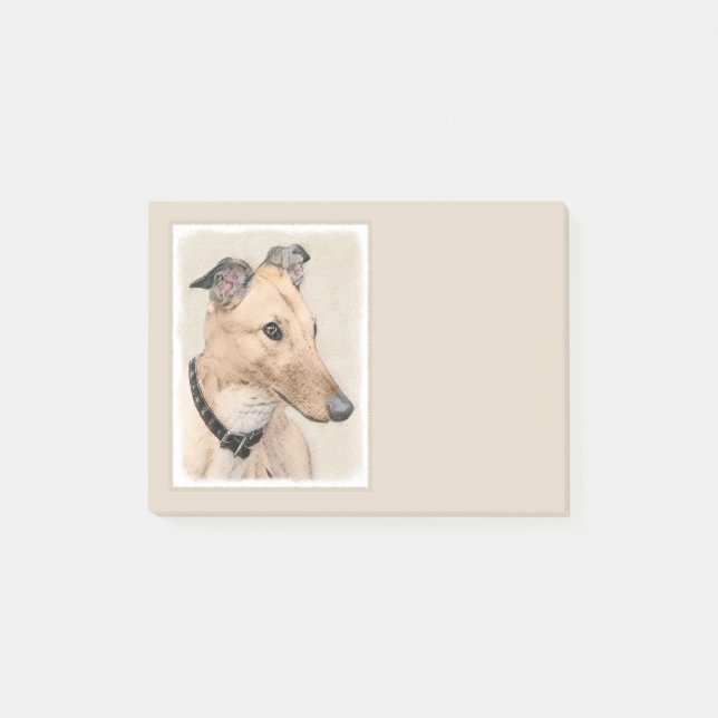 Bloco De Notas Pintura de Greyhound - Arte de Cachorro Original (Frente)