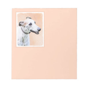 Bloco De Notas Pintura de Greyhound - Arte de Cachorro Original