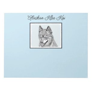 Bloco De Notas Pintura de Klee Kai no Alasca - Arte de Cachorro O