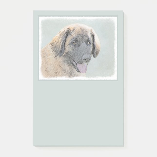 Bloco De Notas Pintura de Leonberger - Arte de Cachorro Original  (Frente)