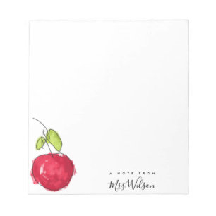 BLOCO DE NOTAS PINTURA DE ÓLEO MODERNA APPLE TIRADO MÃO DO