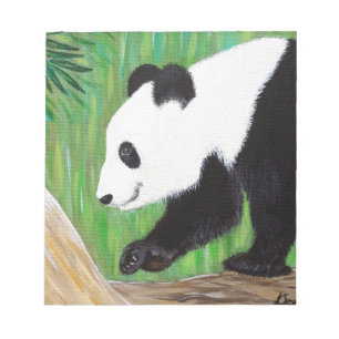 Bloco De Notas Pintura de Panda Feliz