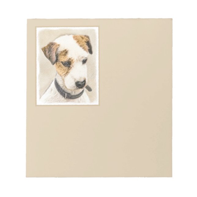 Bloco De Notas Pintura de Parson Jack Russell Terrier - Arte Cani (Frente)