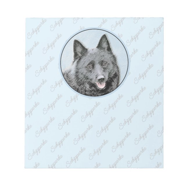 Bloco De Notas Pintura de Schipperke - Arte de Cachorro Original (Frente)