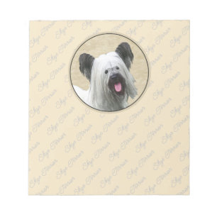 Bloco De Notas Pintura de Skye Terrier - Arte de Cachorro Origina