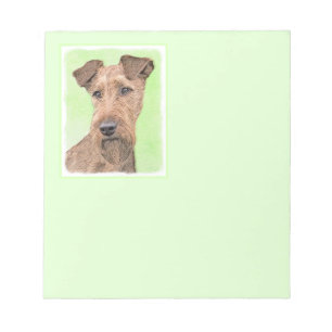 Bloco De Notas Pintura de Terrier irlandesa - Arte de cachorro or