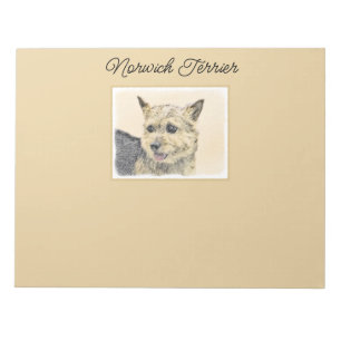 Bloco De Notas Pintura de Terrier Norwich - Arte de Cachorro Orig