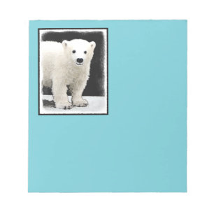 Bloco De Notas Pintura do Cubo do Urso Polar - Arte Original da V