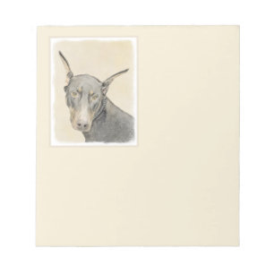 Bloco De Notas Pintura Doberman Pinscher - Arte Original para Cã