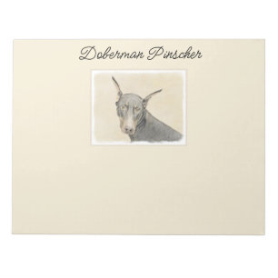 Bloco De Notas Pintura Doberman Pinscher - Arte Original para Cac