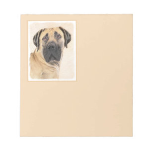 Bloco De Notas Pintura em Boerboel - Arte Cachorro Original Bonit
