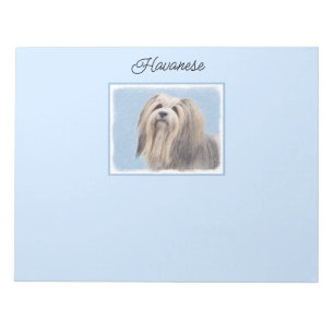 Bloco De Notas Pintura em Havanês (Prata) - Arte Canina Original